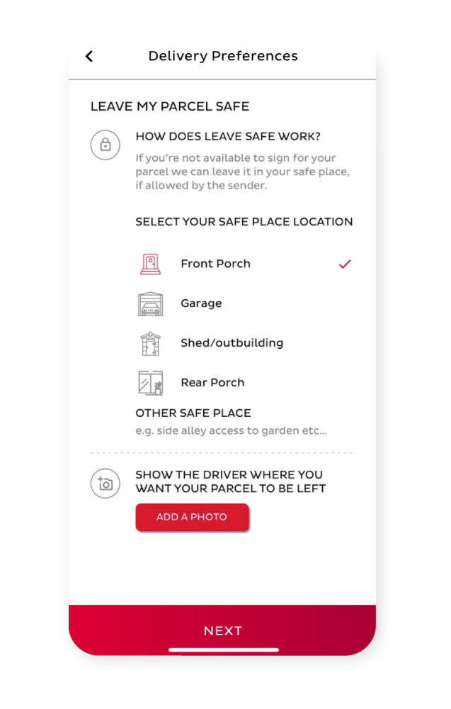 Image showing account setup in the DPD app