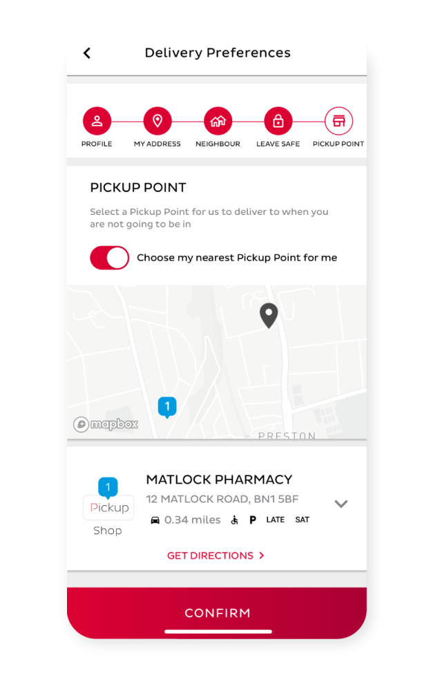 Image showing account setup in the DPD app