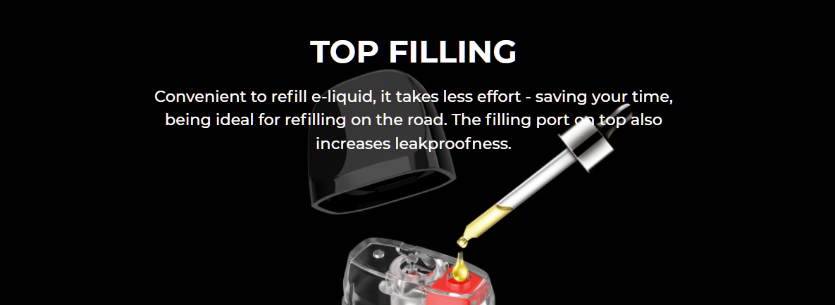 The filling port helps to reduce leaking.