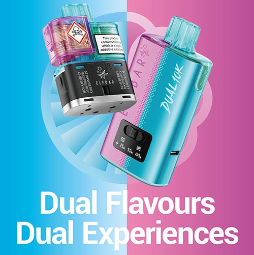 Elf Bar Dual 10k Prefilled Pod + Refill Container - Dual Flavours, Dual Experiences