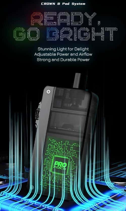 Uwell Crown B Pod Vape Kit - Ready, go bright