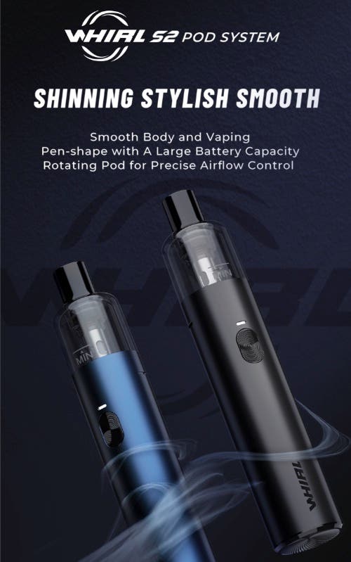 Uwell Whirl S2 Pod Kit - shining stylish smooth body and vaping