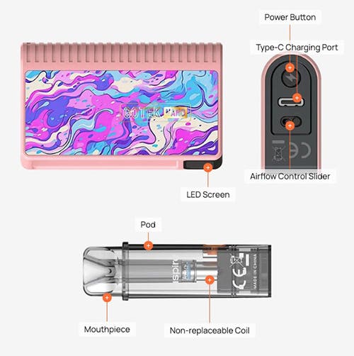 Aspire Gotek Nano Pod Vaping Kit - Specifications and parameters
