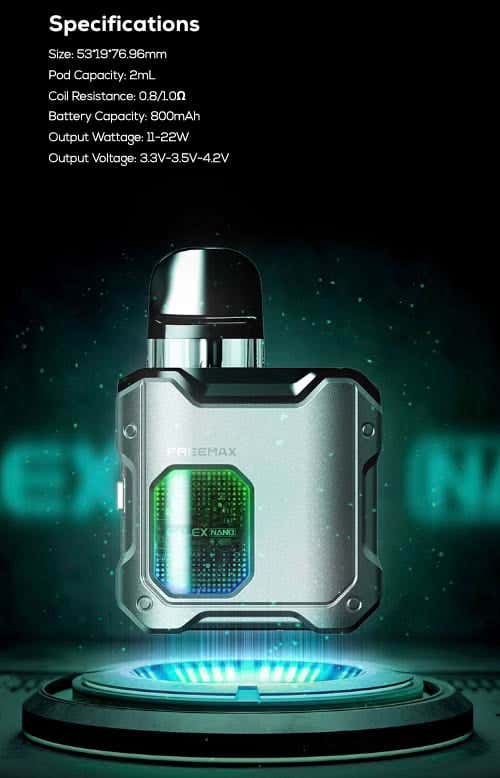 Freemax Galex Nano Pod Kit - Specifications