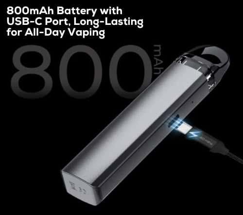 Freemax Galex PRO Pod Kit - 800 mAh battery with USB-C charging