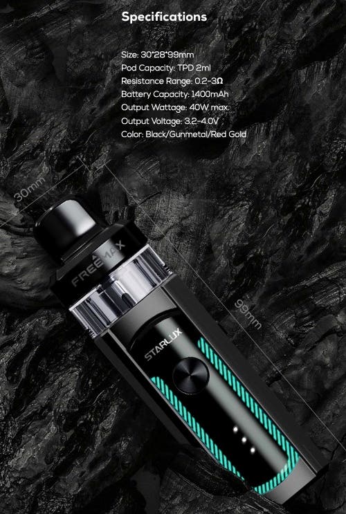 Freemax Starlux 40w Pod Vape Kit - Specifications