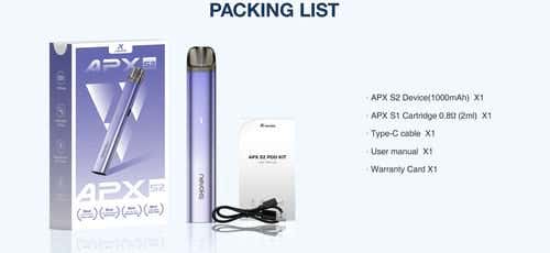 Nevoks APX S2 Pod Vape Kit - Packing List