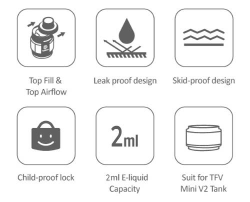 SMOK X-Priv Solo Sub-ohm Vape Kit - TF-D Subtank features