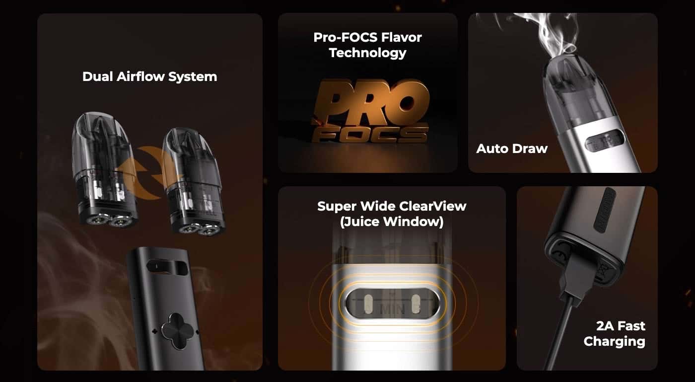 Uwell Caliburn Explorer Pod Vape Kit - Key features