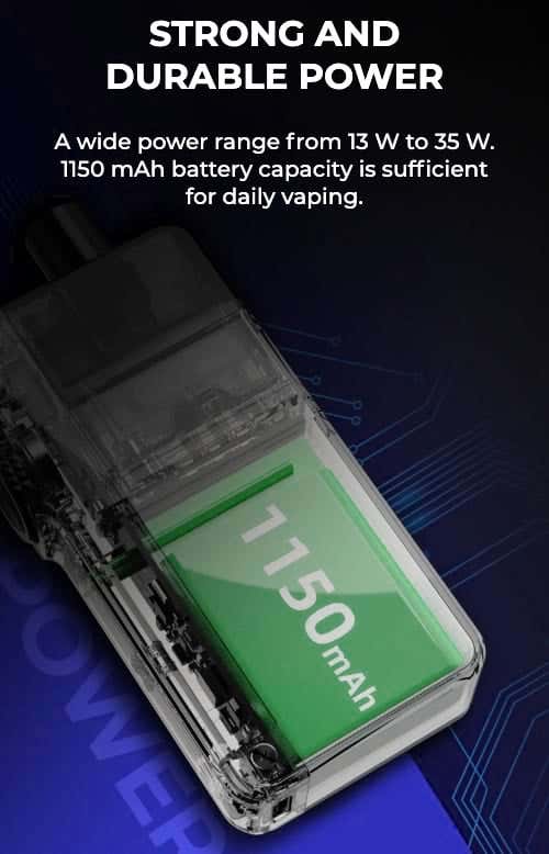 Uwell Crown B Pod Vape Kit - Strong and durable power