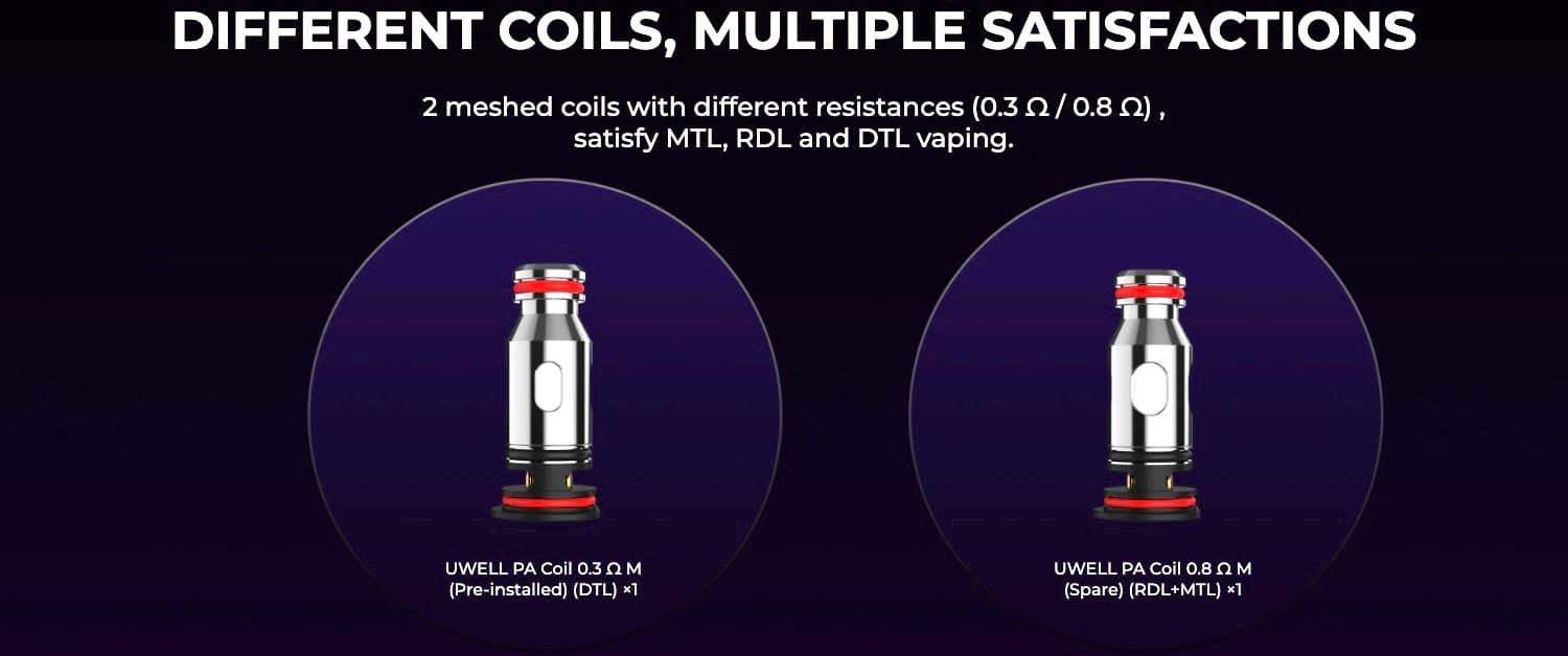 Uwell PA Coils - Different coils, multiple satisfactions