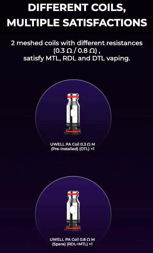 Uwell PA Coils - Different coils, multiple satisfactions