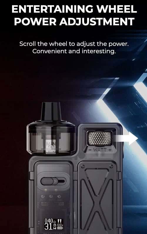 Uwell Crown M Pod Vape Kit - Entertaining wheel power adjustment