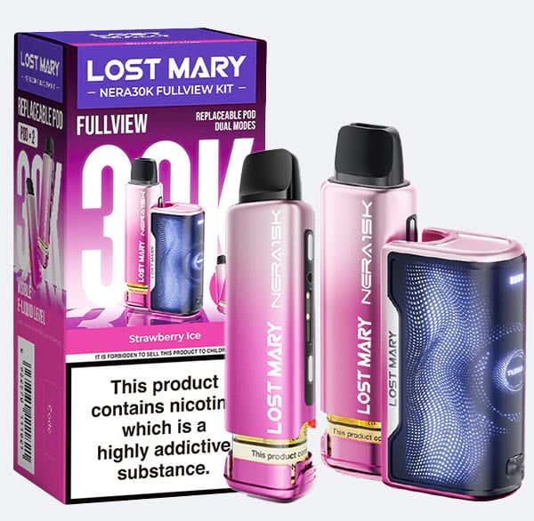 Lost Mary Nera 30K Fullview Prefilled Pod Kit - Packaging List