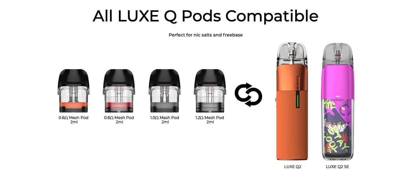 Vaporesso Luxe Q2 Pod Vape Kit - All Luxe Q pod compatibility