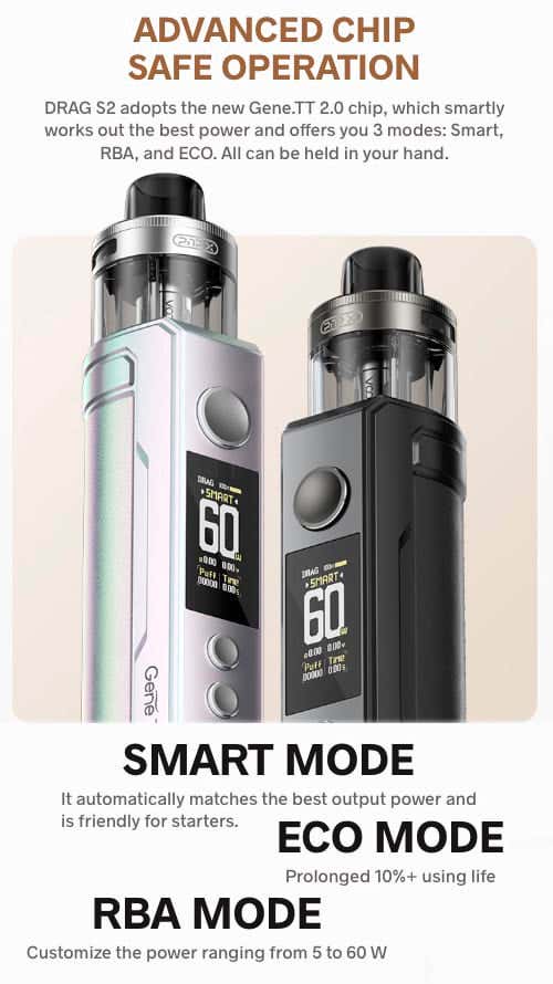 VooPoo Drag S2 Pod Vape Kit - Advanced chipset