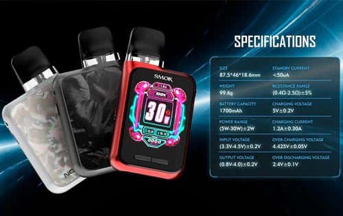 Smok Novo GT Box Pod Vape Kit - Specifications