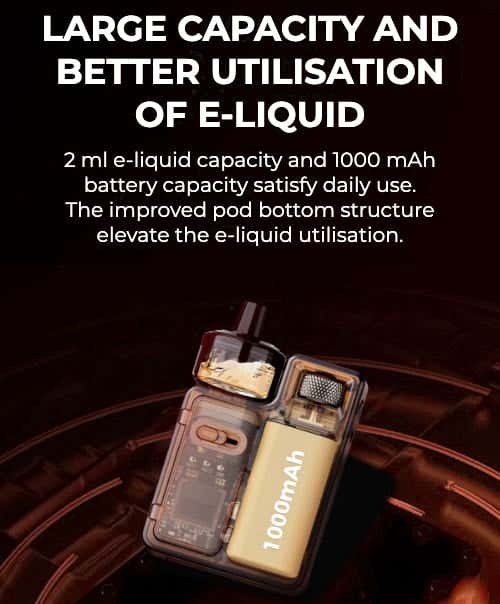 Uwell Crown M Pod Vape Kit - Large capacity and better utilisation