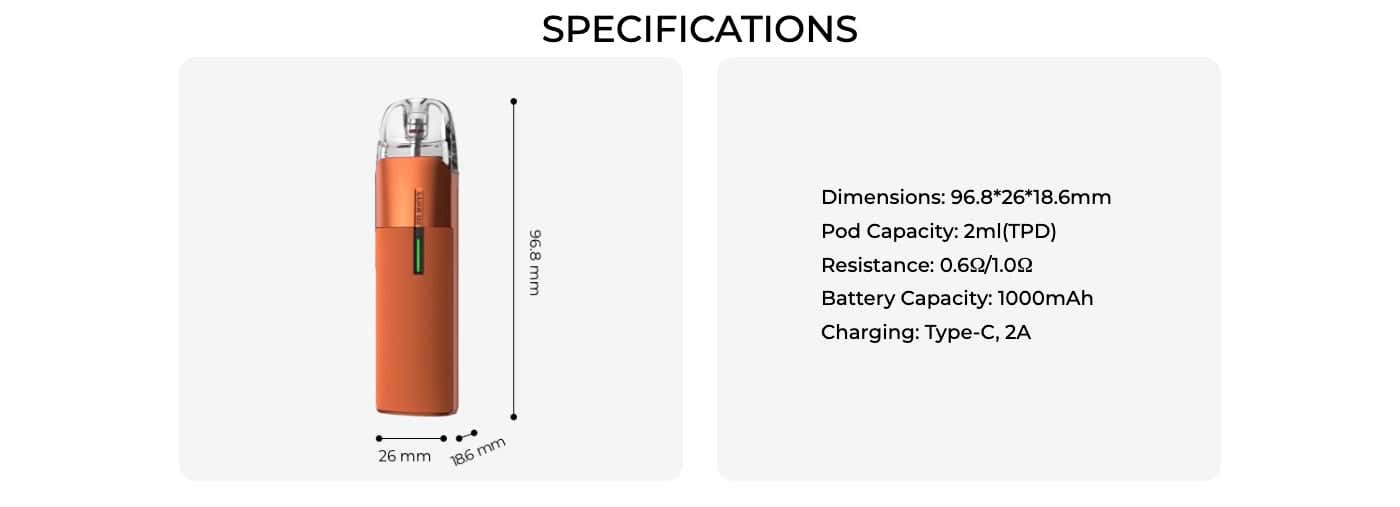 Vaporesso Luxe Q2 Pod Vape Kit - Specifications