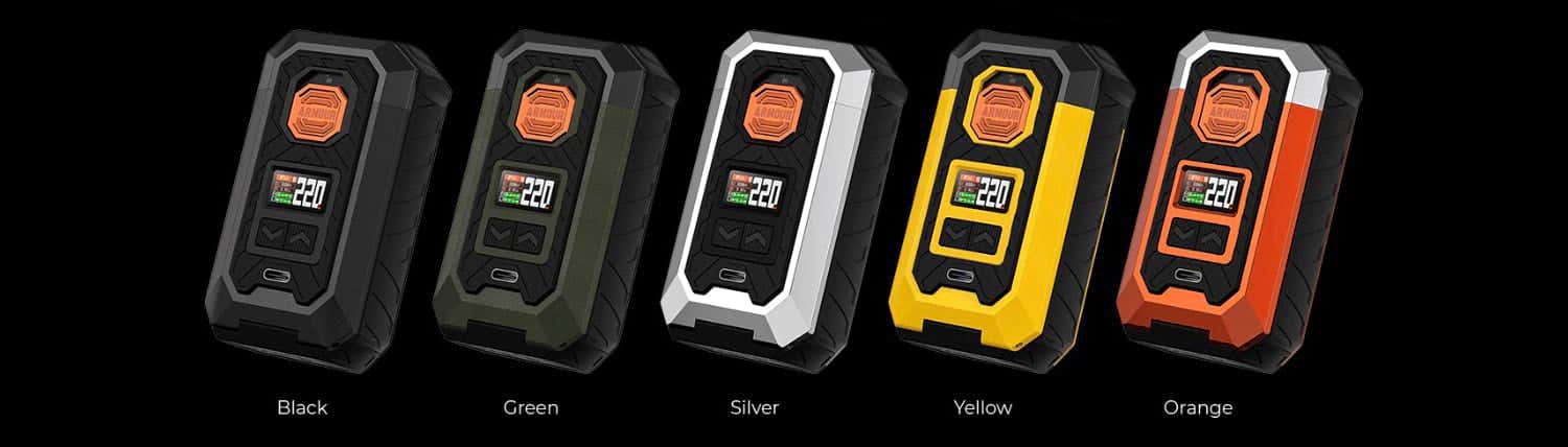 Vaporesso Armour Max Mod - Five different colour variations