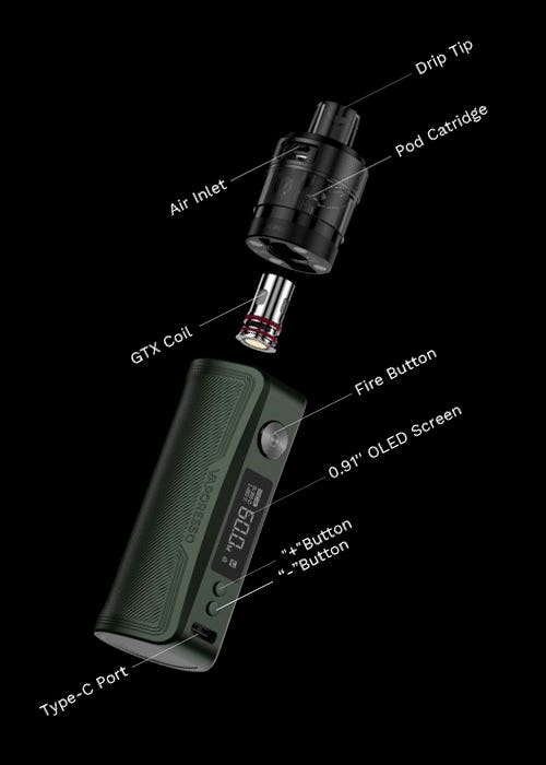 Vaporesso Gen PT80S Pod Vape Kit - Exploded View