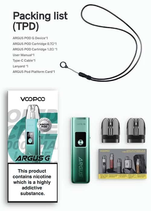 VooPoo Argus G Pod Kit - What's in the box?