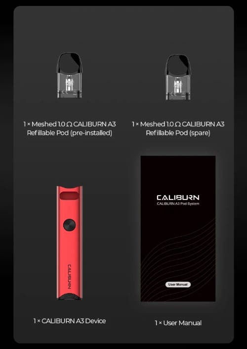 Uwell Caliburn A3 - What's in the box?