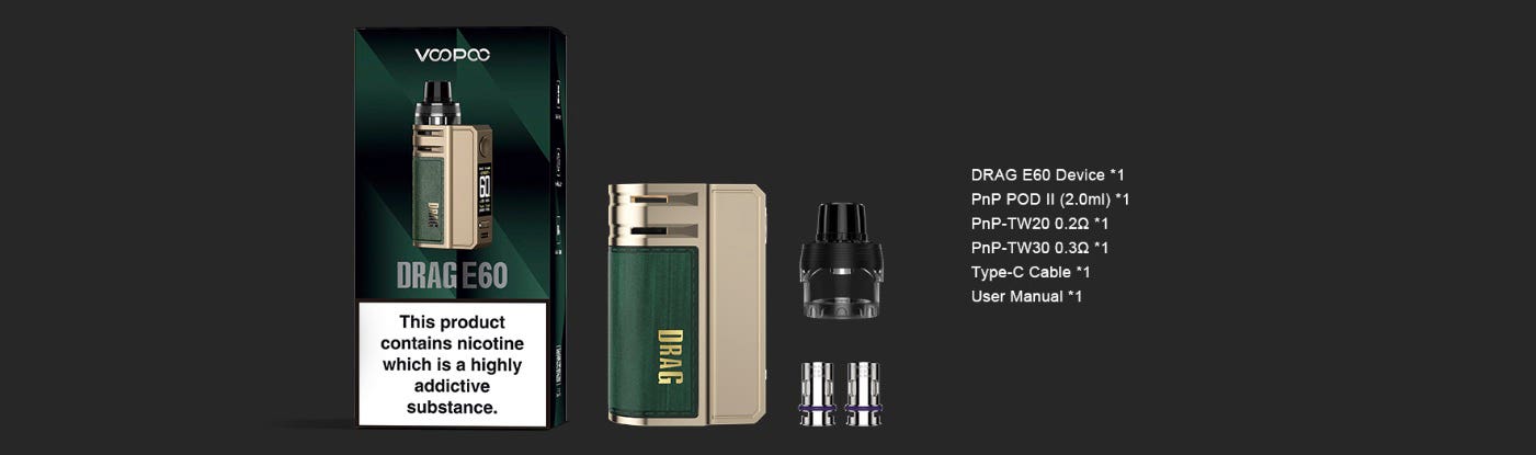 VooPoo Drag E60 - What's in the box?