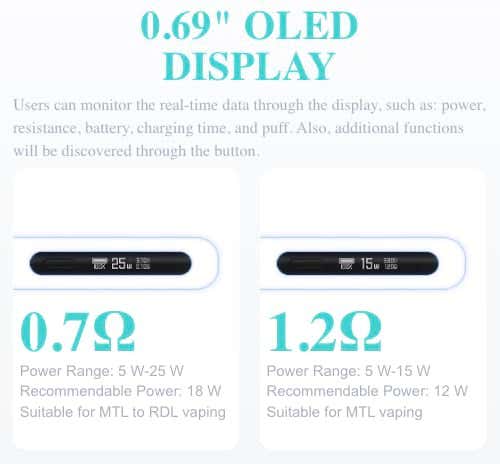 VooPoo VMATE Pro Pod Vape Kit - OLED clear display