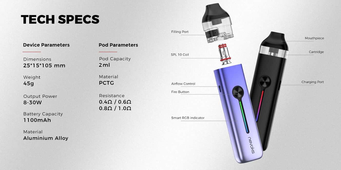 Nevoks Feelin 2 Pod Vape Kit - Technical specifications