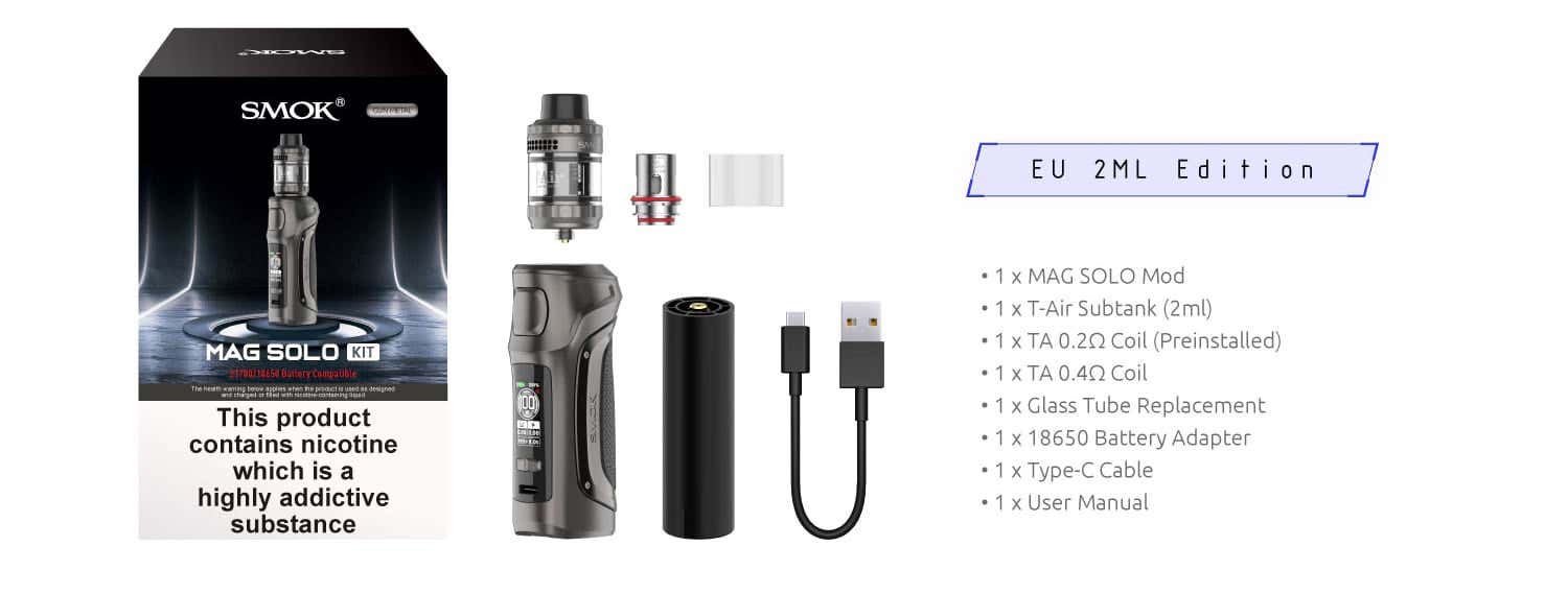 Smok Mag Solo Vape Kit - What's in the box?