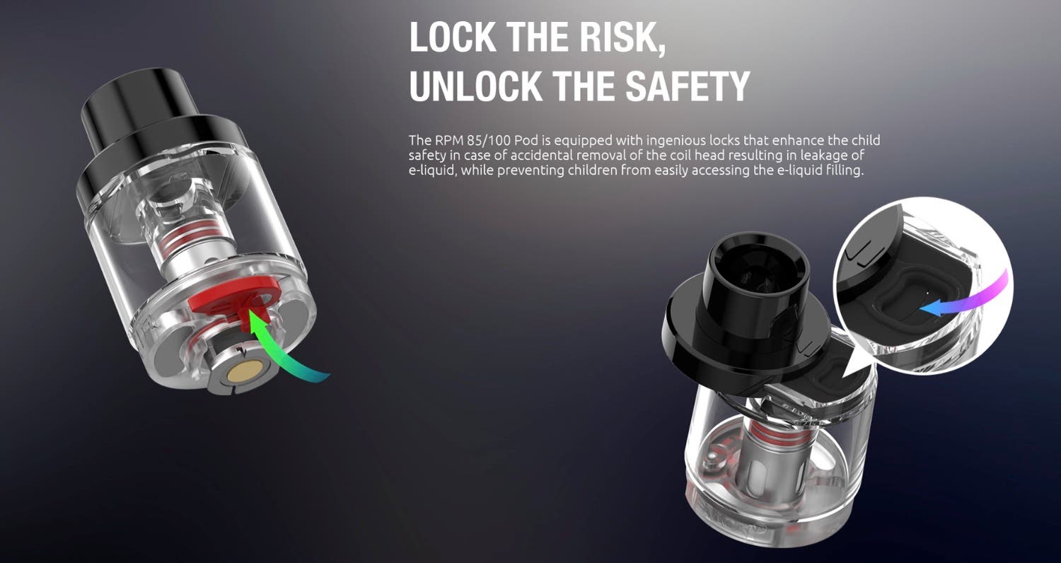 Smok RPM 85/100 Pods - Lock the risk, unlock the safety