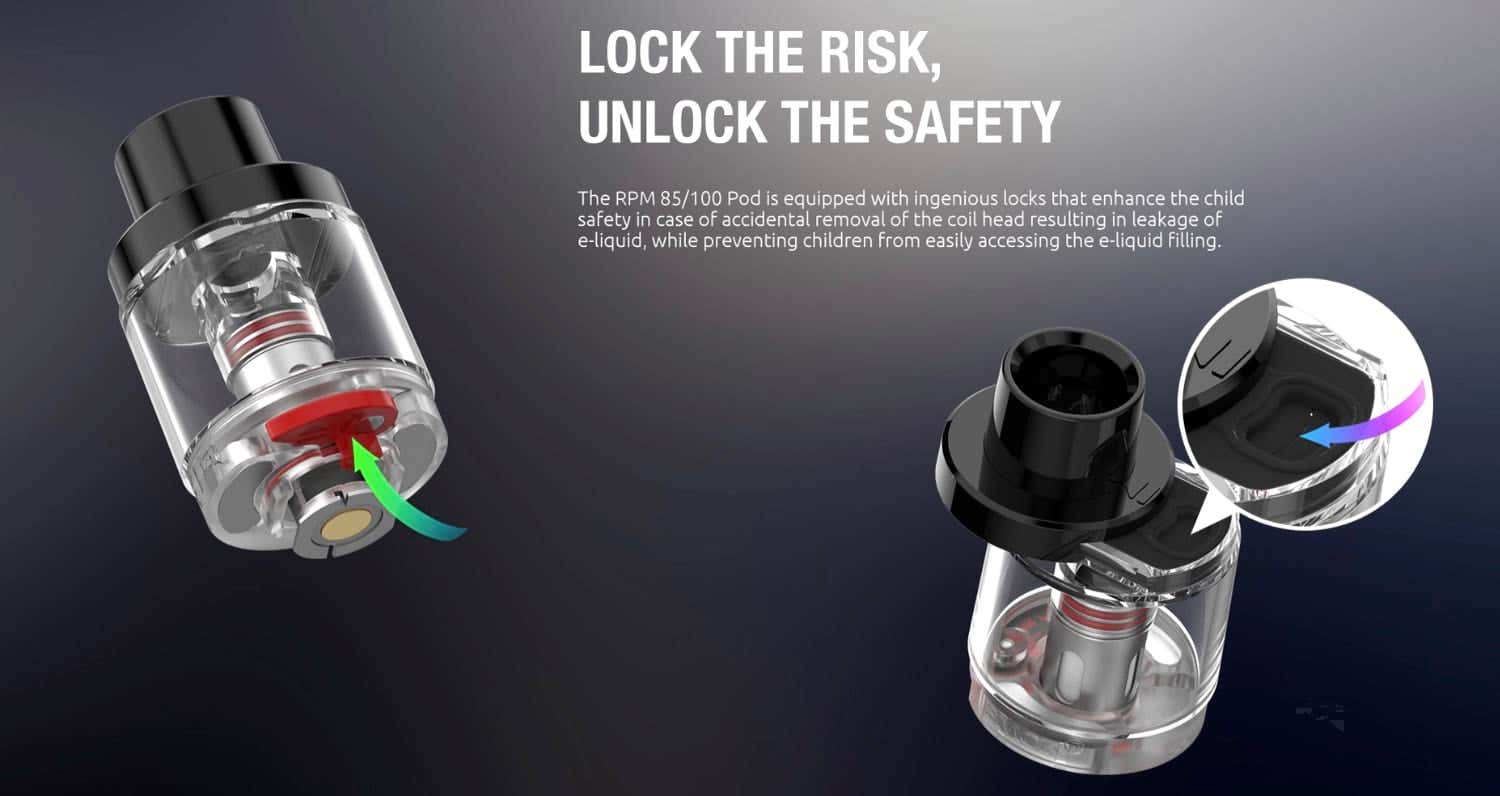 Smok RPM 85/100 Pod - Safety lock features