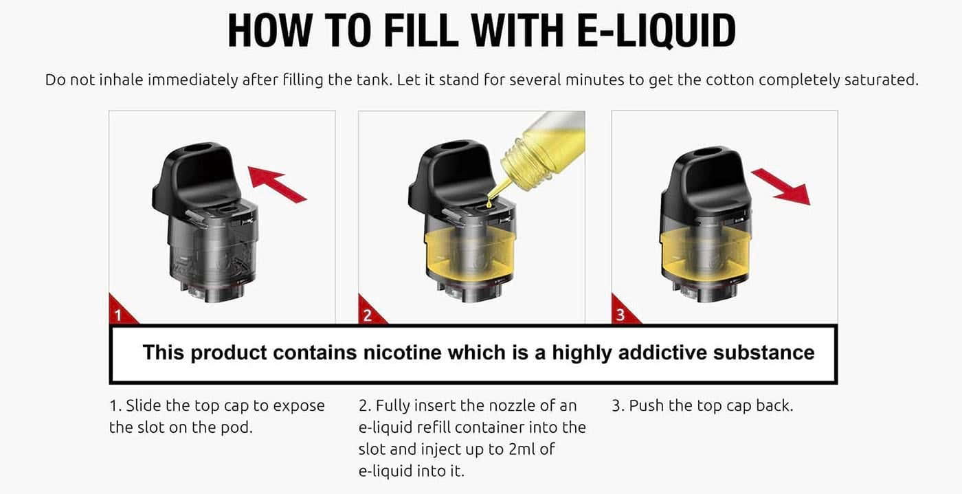 Smok RPM C Replacement Pods - How to fill with e-liquid