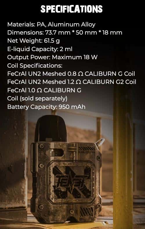 Uwell Caliburn Tenet KOKO Pod Kit 950mAh 18W