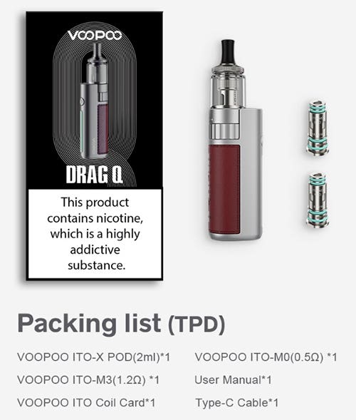 Voopoo Drag Q Pod Kit - What's in the box?