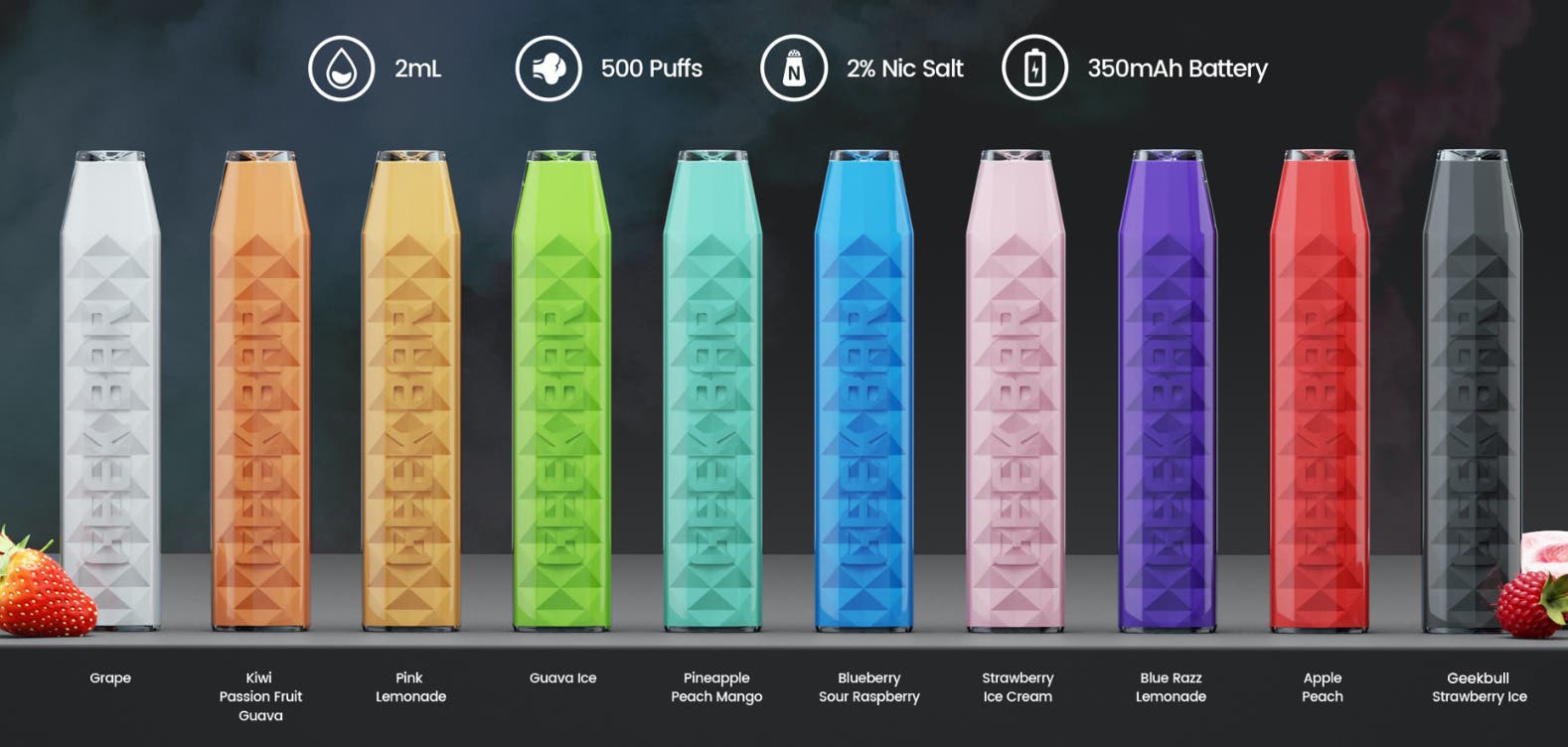 The Geek Bar C500 is available in 10 flavours.
