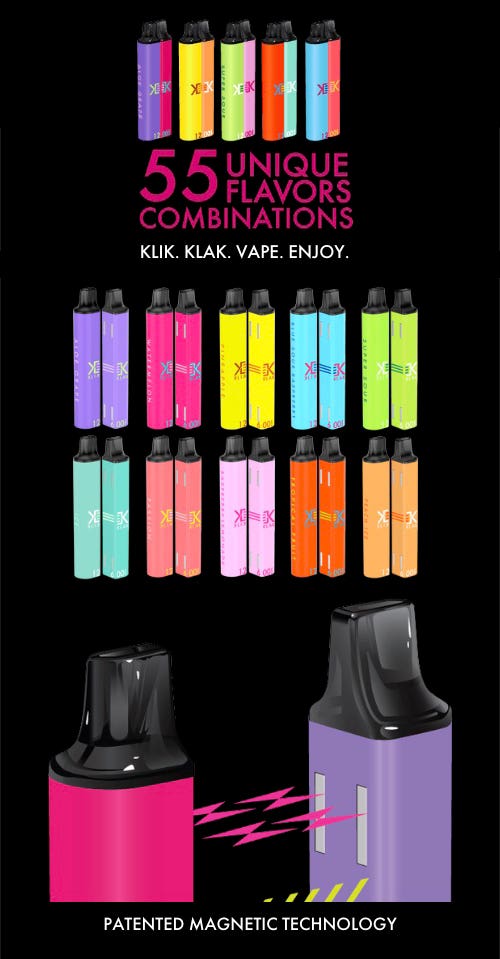 Element Klikklak Disposable Vaping Kit - Up to 55 unique flavour combinations