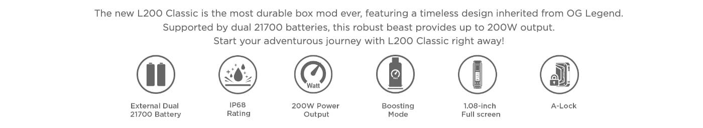 Geekvape L200 Classic Mod - Features and highlights