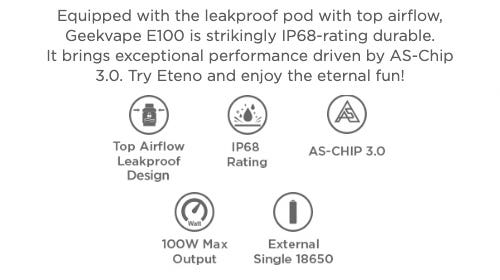 Geekvape Aegis E100 Pod Vape Kit - Features and highlights