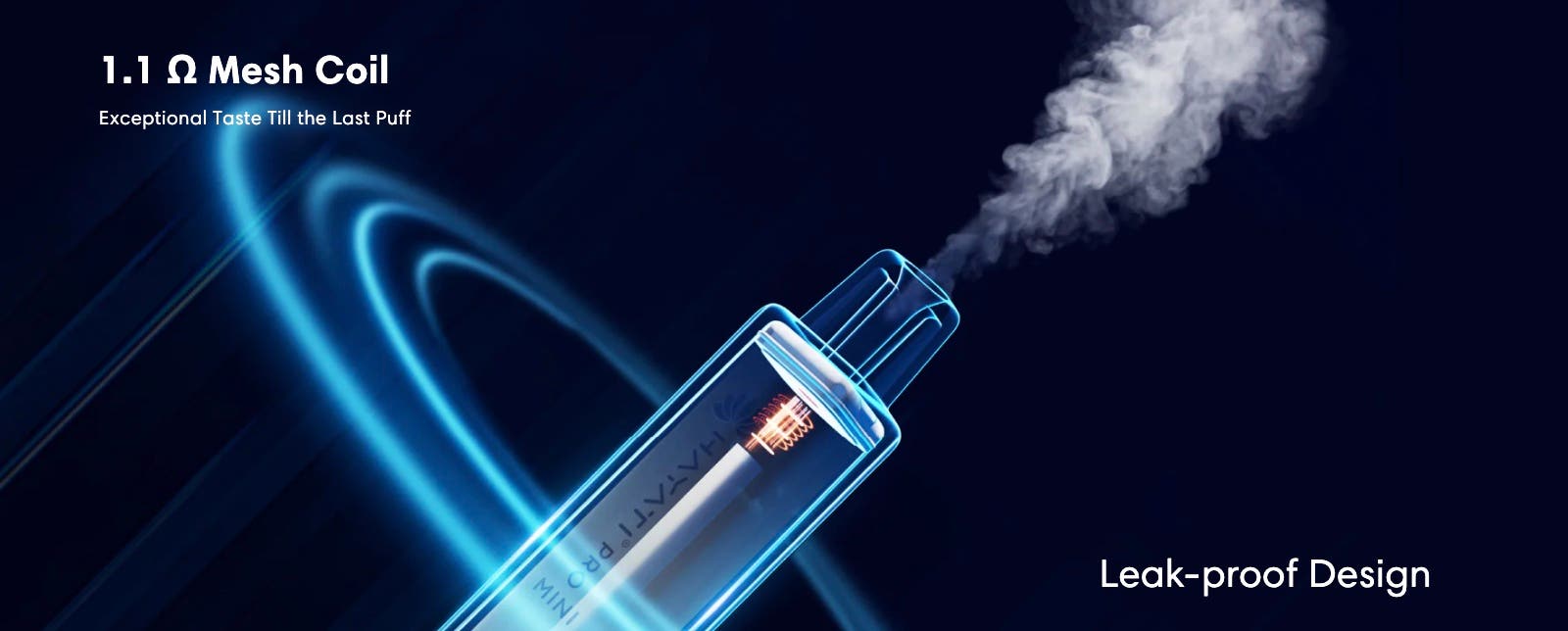 Hayati Pro Mini Disposable Vape Kit - 1.1ohm Mesh coil for exceptional taste