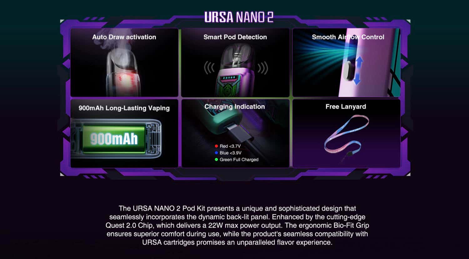 Lost Vape Ursa Nano 2 Pod Vape Kit - Features and highlights