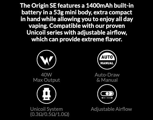 Oxva Origin SE features 1400 mAh battery and a extreme flavour