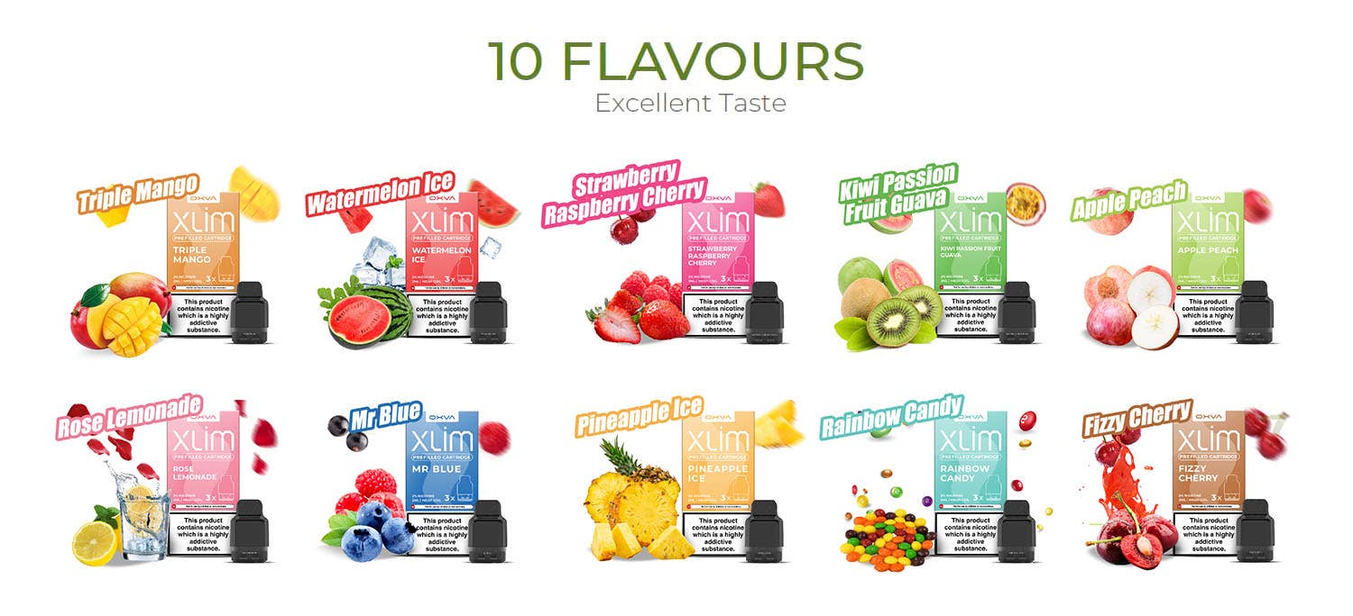 Oxva Xlim Prefilled Pod Cartridges - 10 Amazing flavours
