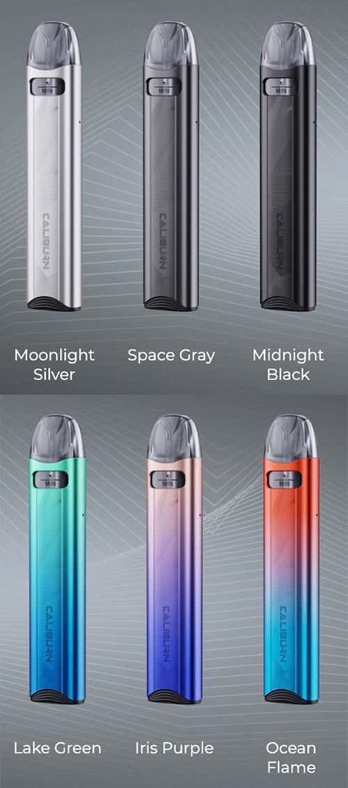 Uwell Caliburn A3S Pod Vape Kit - 6 solid colours to choose from