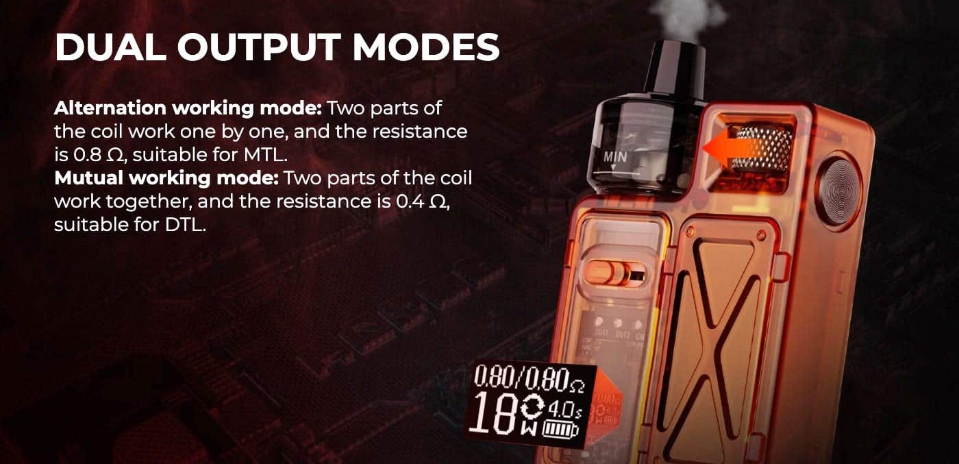 Uwell Crown M Pod Vape Kit - Dual output modes
