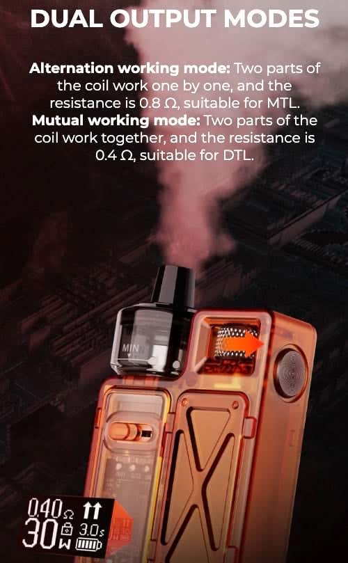 Uwell Crown M Pod Vape Kit - Dual output modes