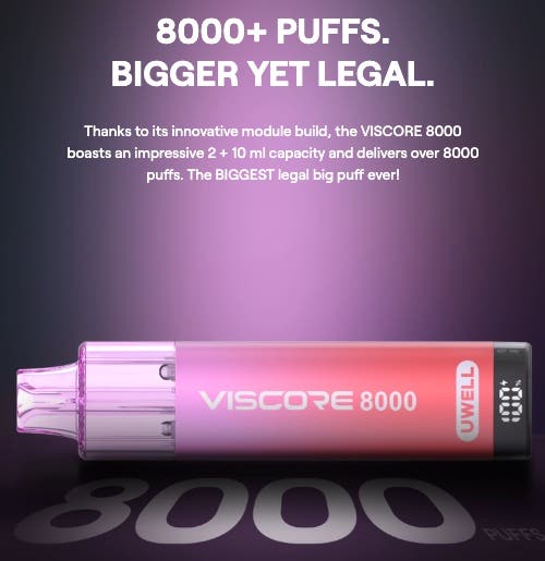 Uwell Viscore 8000 replacement prefilled pod modules - 8000 puffs of bigger, legal vape