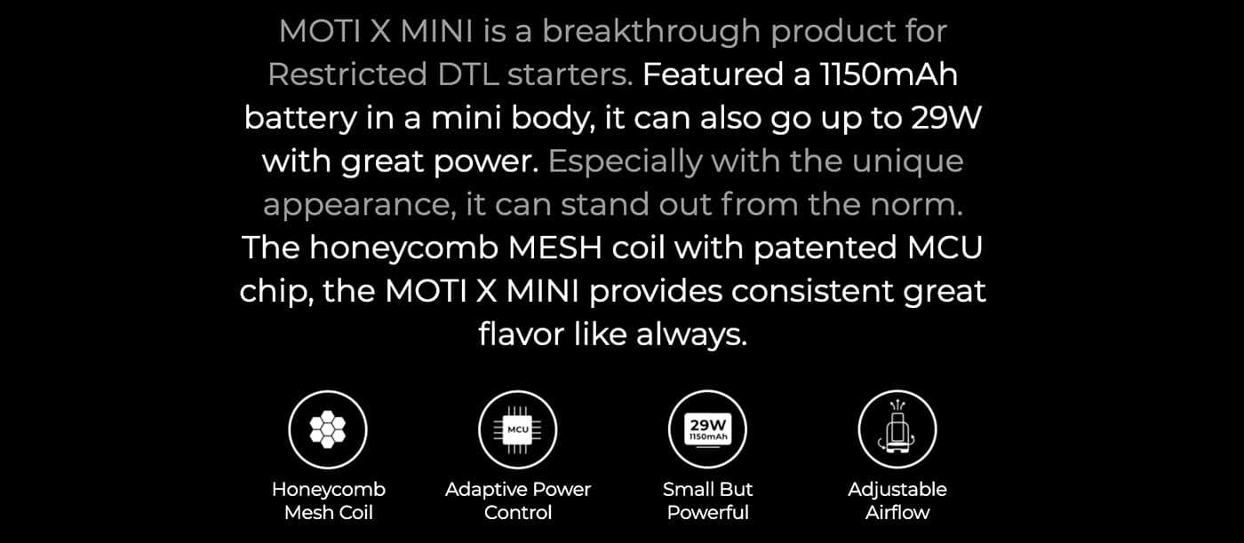 Vaporesso Moti X Mini Pod Kit - dedicated DTL pod kit