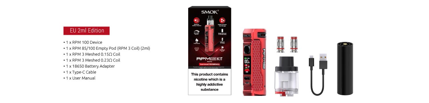 Smok RPM 100 Pod Vape Kit - What's included in the box?